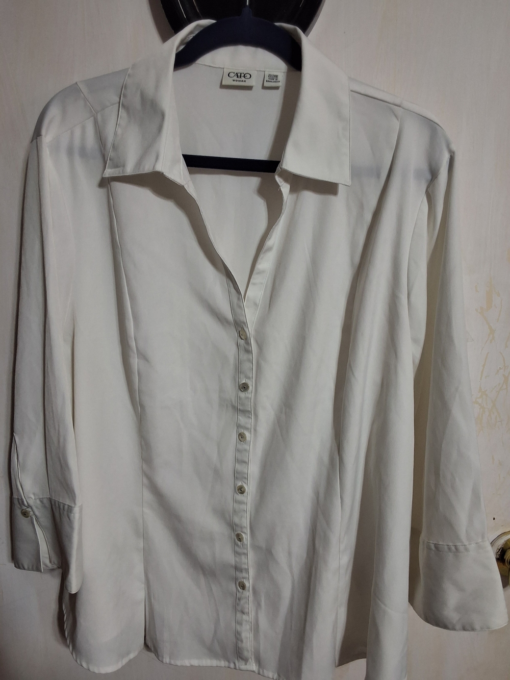 Cato White Button-Down Women's Shirt
